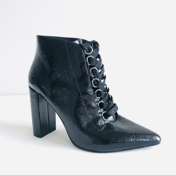 Zara Woman Laced High-Heel Ankle Boots Black (Size 7 US) - Picture 3 of 8